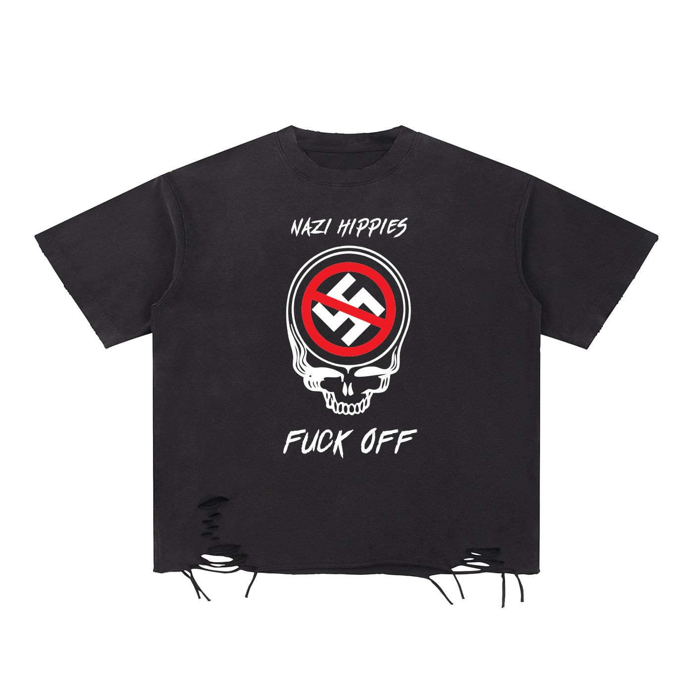 Snow Washed Raw-Hem T-Shirt